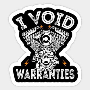 Funny I Void Warranties Motorcycle Sticker